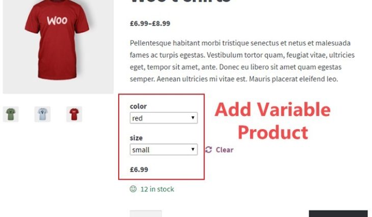 product attributes and price variations in woocommerce